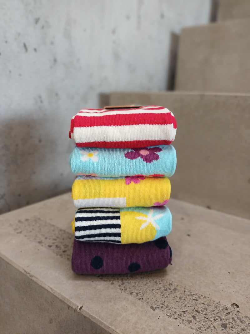 Fröhliche Socken für Mädchen und Damen | 5 Paar Drollige Dörte