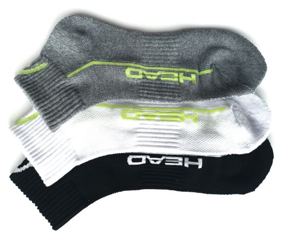 HEAD Sportsocken atmungsaktiv mit gepolster Sohle knöchelhoch | 3 Paar Flinker Floh