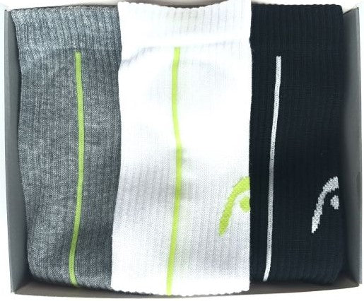HEAD Sportsocken atmungsaktiv mit gepolster Sohle | 3 Paar Flinker Floh hoch
