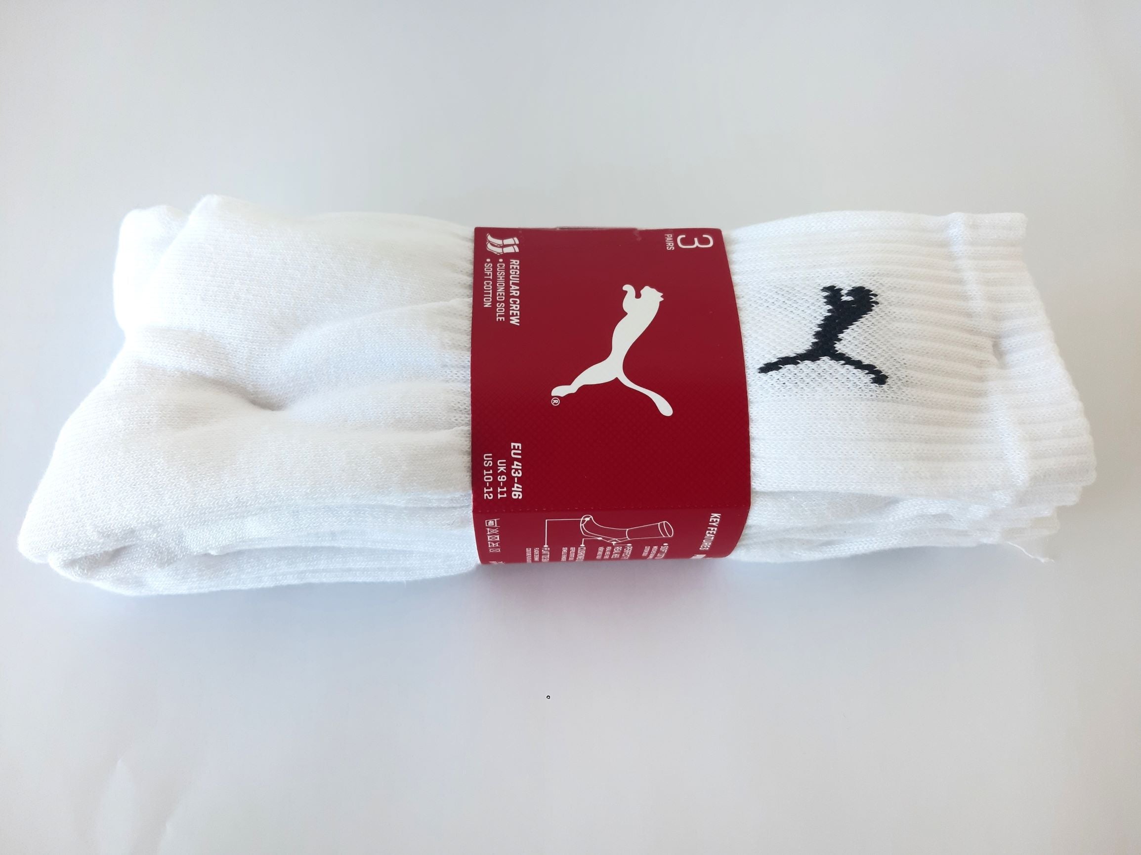 PUMA weiße Tennissocken für Damen und Herren | 3 Paar Peppiger Puma