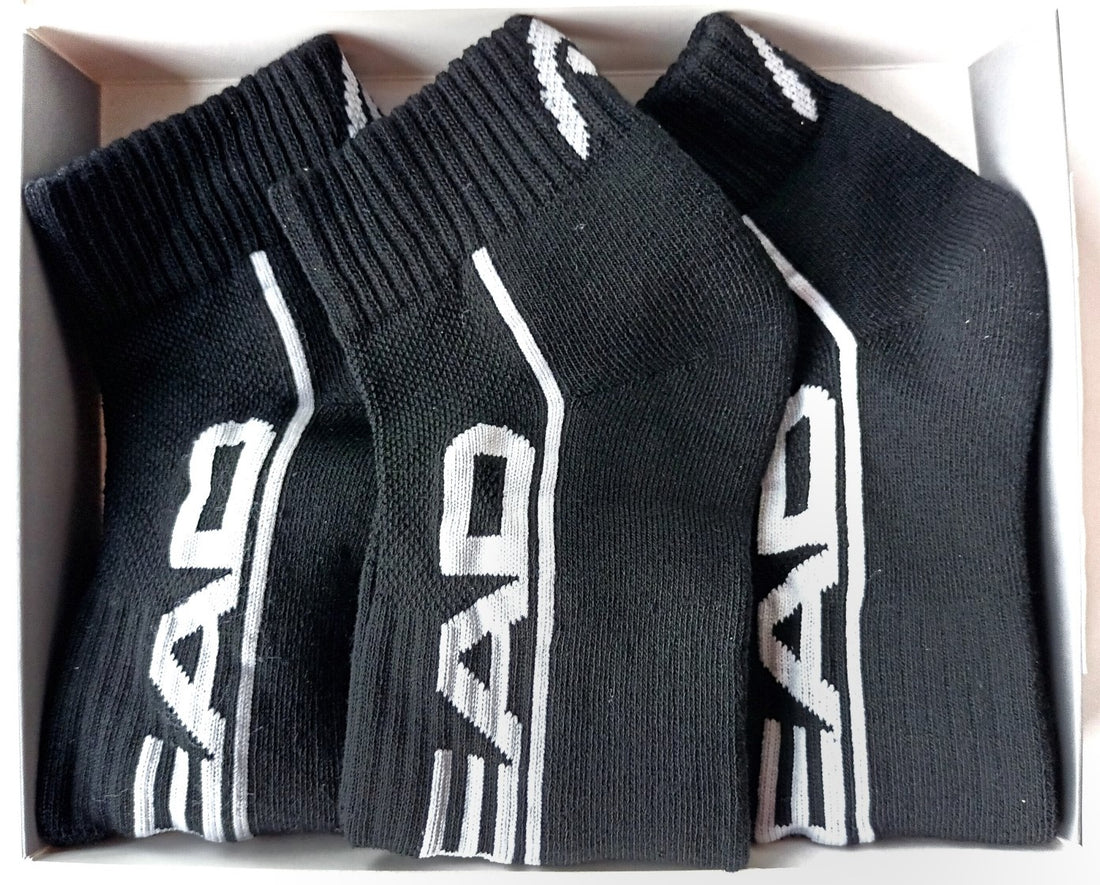HEAD Sportsocken atmungsaktiv mit gepolster Sohle knöchelhoch | 3 Paar Flinker Floh