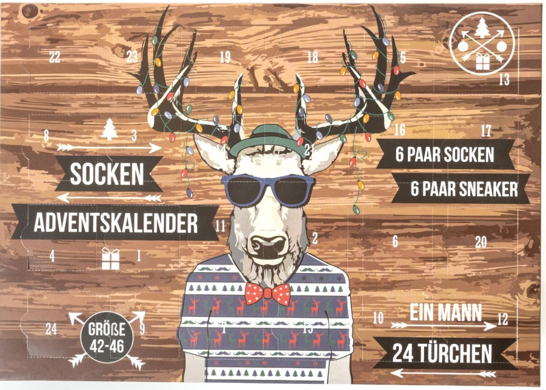 Socken-Adventskalender für Jungs und Männer | 12 Paar AdventsSox