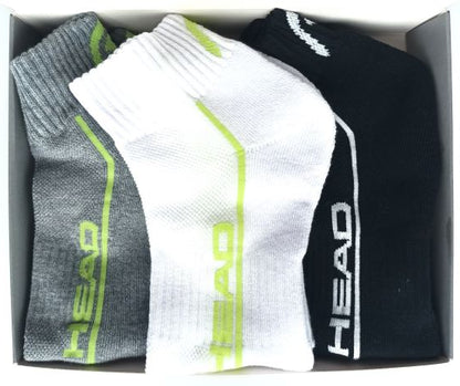 HEAD Sportsocken atmungsaktiv mit gepolster Sohle knöchelhoch | 3 Paar Flinker Floh