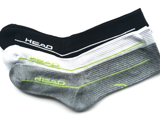 HEAD Sportsocken atmungsaktiv mit gepolster Sohle | 3 Paar Flinker Floh hoch