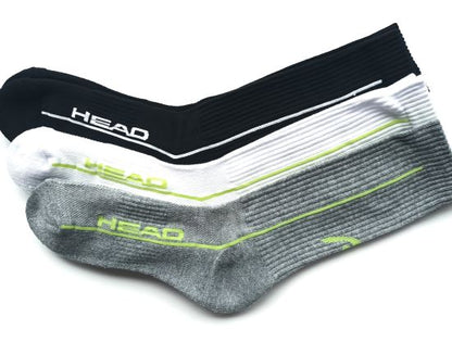 HEAD Sportsocken atmungsaktiv mit gepolster Sohle | 3 Paar Flinker Floh hoch