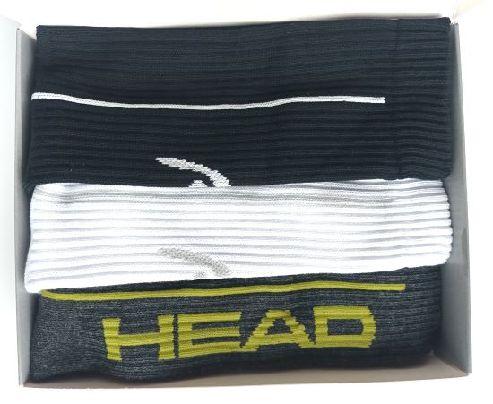HEAD Sportsocken atmungsaktiv mit gepolster Sohle | 3 Paar Flinker Floh hoch