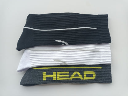 HEAD Sportsocken atmungsaktiv mit gepolster Sohle | 3 Paar Flinker Floh hoch