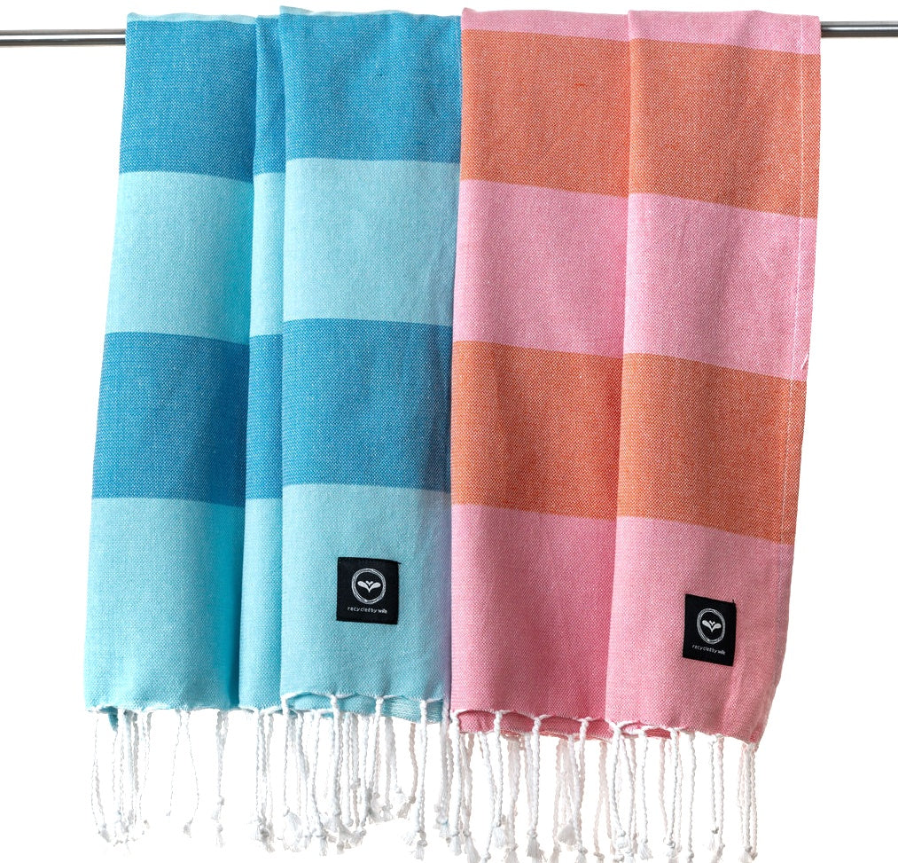 buxandsox.shop - buntes Strandtuch Saunatuch Hamamtuch recycelte Materialien
