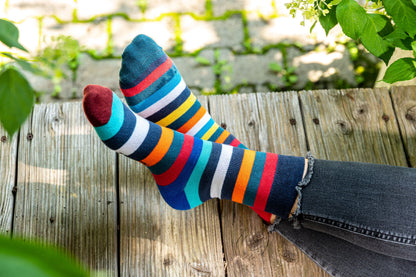 Bunte Ringel-Socken für Herren &amp; Damen &amp; Kinder | 5 Paar Frischer Fratze