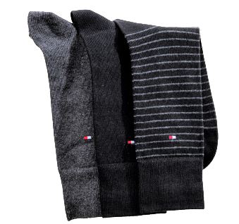 TOMMY HILFIGER Herrensocken uni und gestreift | 3 Paar Kultiger Kurt