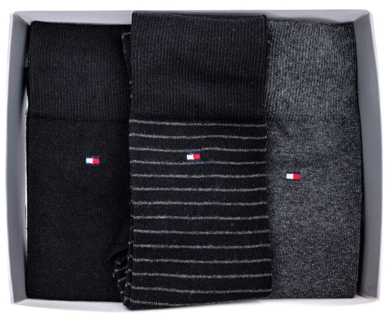 TOMMY HILFIGER Herrensocken uni und gestreift | 3 Paar Kultiger Kurt