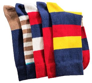 Lustige Socken mit Streifen von BUXandSOX
