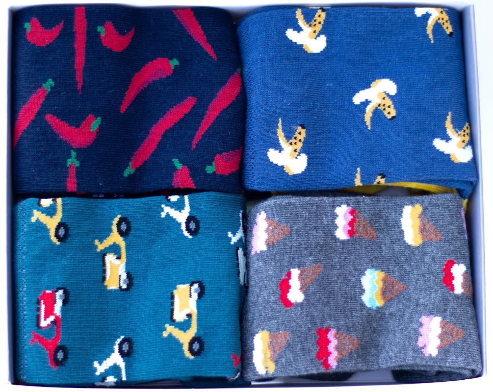 Bunte Socken mit witzigen Motiven von BUXandSOX
